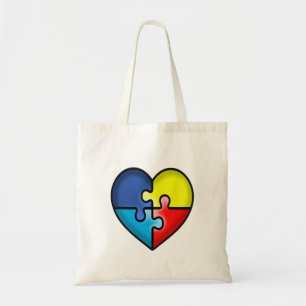 Autism Awareness Ribbon heart Tote Bag