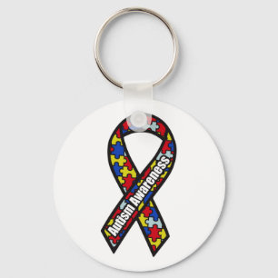 Autism Awareness Ribbon Key Ring
