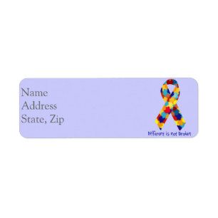 Autism Awareness Ribbon labels