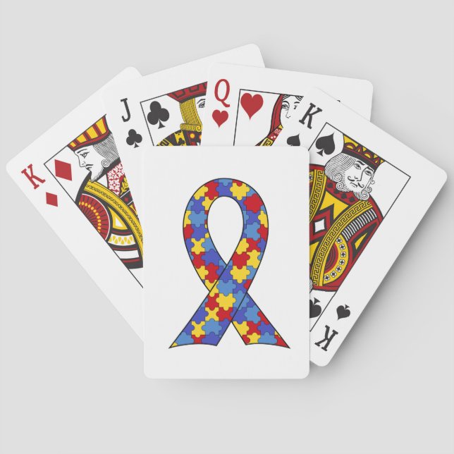 Autism Awareness  Ribbon Playing Cards (Back)