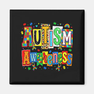 Autism awareness ribbon puzzle autism support magnet