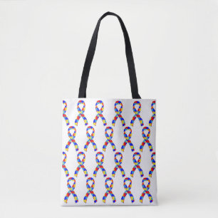 Autism Awareness Ribbon Tote Bag