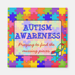 Autism Awareness Ribbons Puzzle Pieces Magnet
