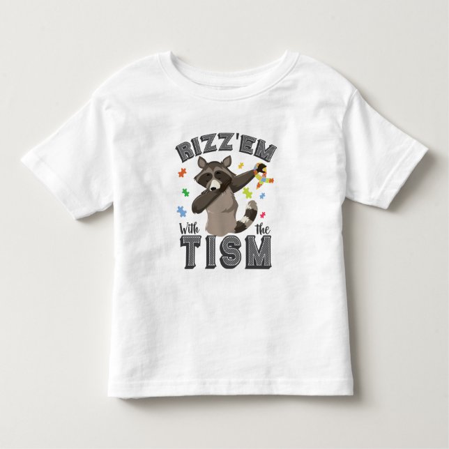 Autism Awareness Rizz'em with The Tism Opposum   Toddler T-Shirt (Front)