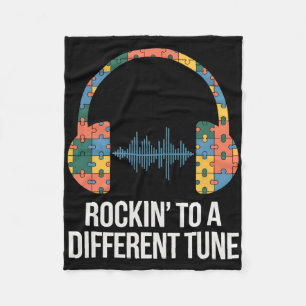 Autism Awareness Rocking To A Different Tune Autis Fleece Blanket