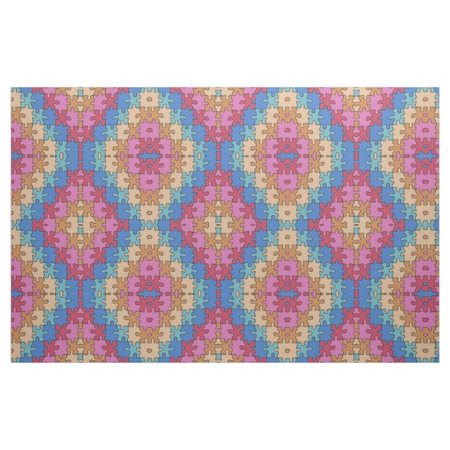Autism Awareness - Rose Blue - Puzzle Pieces Fabric (Fat Quarter)