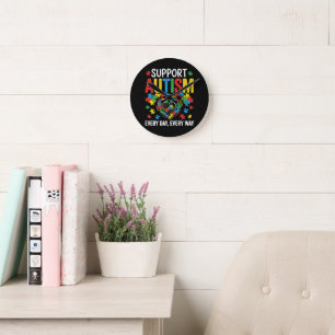 Autism awareness round clock