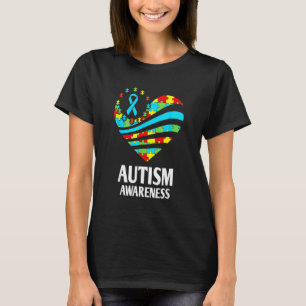 Autism Awareness S Women Heart Support Autistic Mo T-Shirt