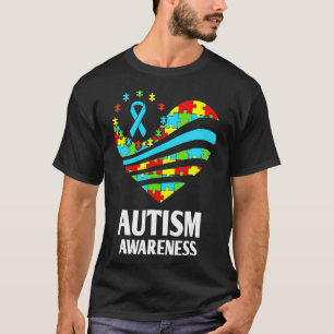 Autism Awareness s Women Heart Support Autistic Mo T-Shirt