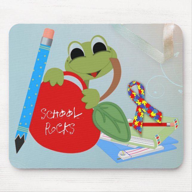 Autism Awareness School Rocks Mouse Pad (Front)