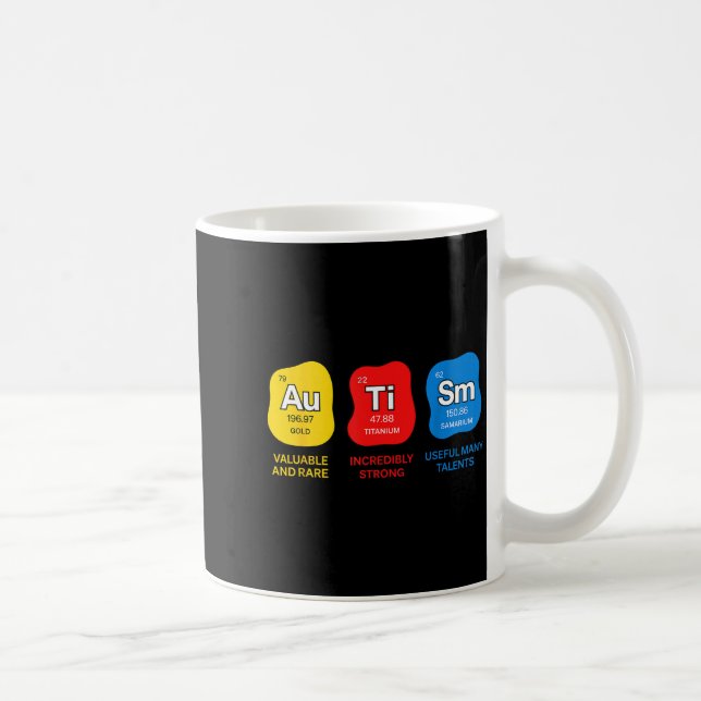 Autism awareness science periodic table elements coffee mug (Right)