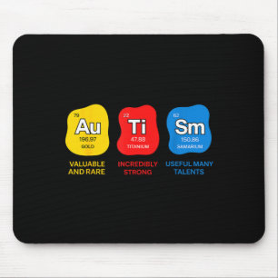 Autism awareness science periodic table elements mouse pad