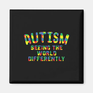 Autism Awareness - Seeing The World Autistic Kids Magnet