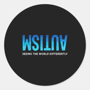 Autism awareness seeing the world differently classic round sticker