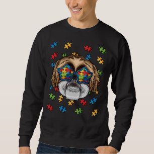 Autism Awareness Shih Tzu Puzzle Sunglasses Autist Sweatshirt