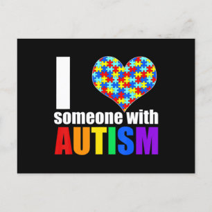 Autism Awareness Shirt Autism Mum I Love Someone w Postcard