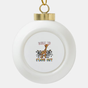 Autism Awareness Shirt Boys Born To Stand Out Gira Ceramic Ball Christmas Ornament