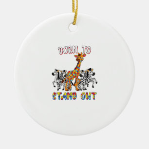 Autism Awareness Shirt Boys Born To Stand Out Gira Ceramic Ornament