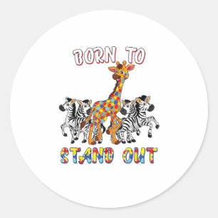 Autism Awareness Shirt Boys Born To Stand Out Gira Classic Round Sticker