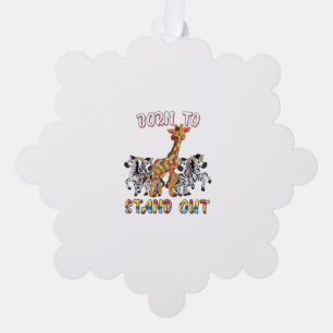 Autism Awareness Shirt Boys Born To Stand Out Gira Tree Decoration Card