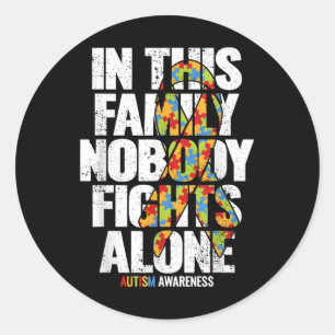 Autism Awareness Shirt Family Support Mum Autism A Classic Round Sticker