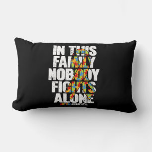 Autism Awareness Shirt Family Support Mum Autism A Lumbar Cushion