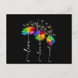 Autism Awareness Shirt Live Love Accept Autism Flo Postcard