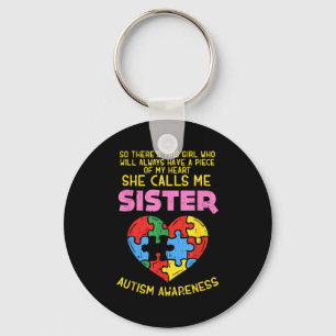 Autism Awareness Shirt Sister Piece Of My Heart Gi Key Ring