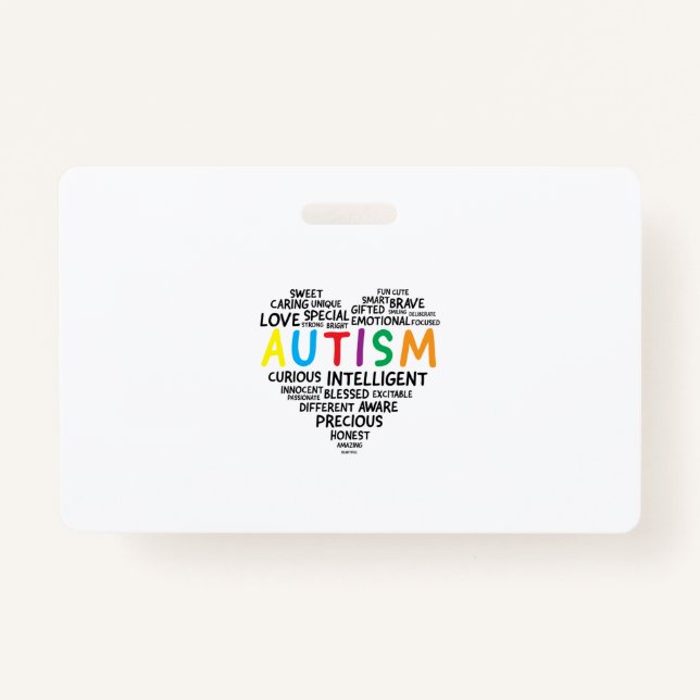 Autism Awareness Shirts - Autism Heart Shirt ID Badge (Front)