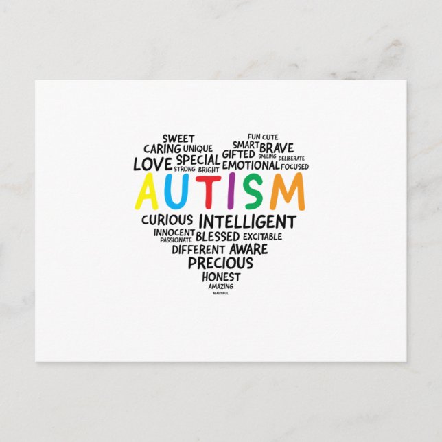 Autism Awareness Shirts - Autism Heart Shirt Invitation Postcard (Front)