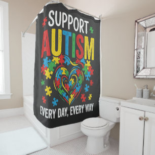 Autism awareness shower curtain