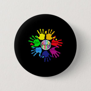 Autism Awareness  Sign Language Hand Puzzle Suppor 6 Cm Round Badge