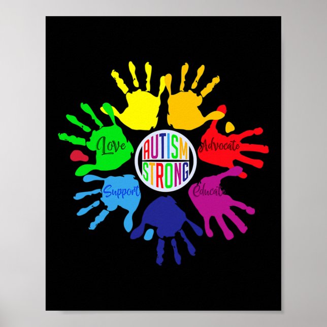 Autism Awareness Sign Language Hand Puzzle Support (Front)