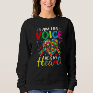 Autism Awareness Son Boys Kids I Am His Voice He I Sweatshirt