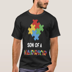 Autism Awareness Son Of A Warrior Autistic Kids Aw T-Shirt