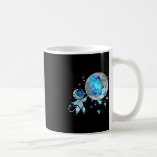 Autism Awareness Space Stars Astronaut On The Moon Coffee Mug