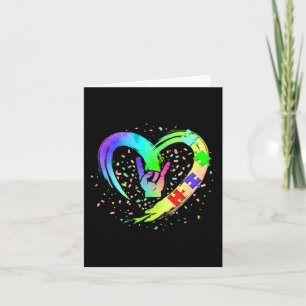 Autism Awareness Special Ed Teacher ASL Sign Langu Card