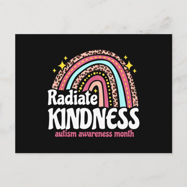 Autism Awareness special ed teacher radiate kindne Postcard (Front)