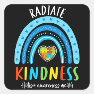 Autism Awareness Special Ed Teacher Radiate Kindne Square Sticker