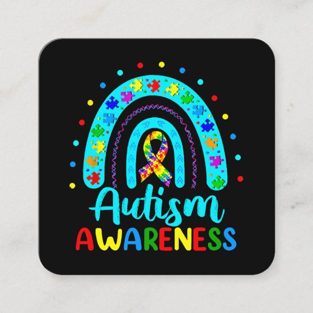 Autism Awareness Square Business Card (Front)