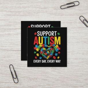 Autism awareness square business card