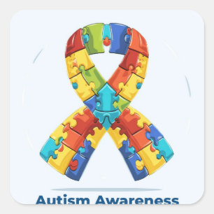 Autism Awareness Square Sticker