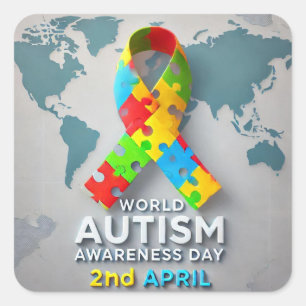 Autism Awareness Square Sticker