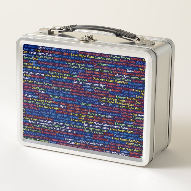 Autism Awareness Stainless metal lunch box (Front)