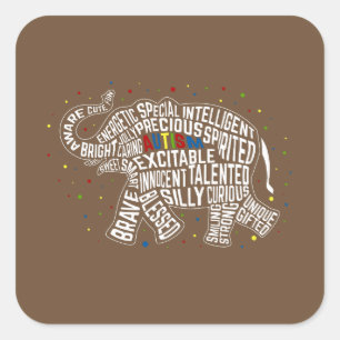 Autism Awareness Sticker: Elephant Sticker
