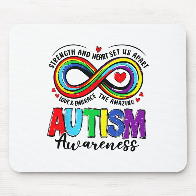 Autism Awareness Strength And Heart Set Us Apart 2 Mouse Pad (Front)