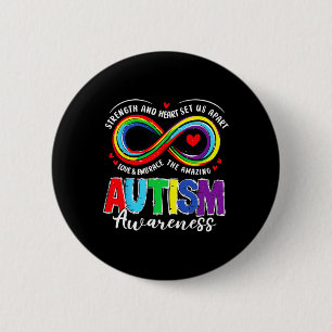 Autism Awareness Strength And Heart Set Us Apart 4 6 Cm Round Badge