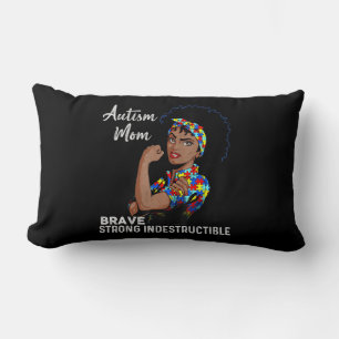 Autism Awareness Strong Mom Afro Mother Black Wome Lumbar Cushion