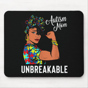 Autism Awareness Strong Mom Afro Mother Black Wome Mouse Pad