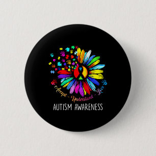 Autism Awareness Sunflower Accept Understand Love  6 Cm Round Badge